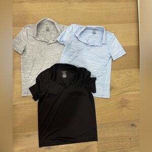 Tek Gear Kids Polo Shirt Trio - Black, Gray, Light Blue Size M(10/12)